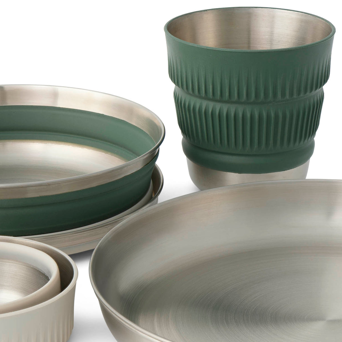 Detour Stainless Steel Collapsible Dinnerware Set - [6 Piece]